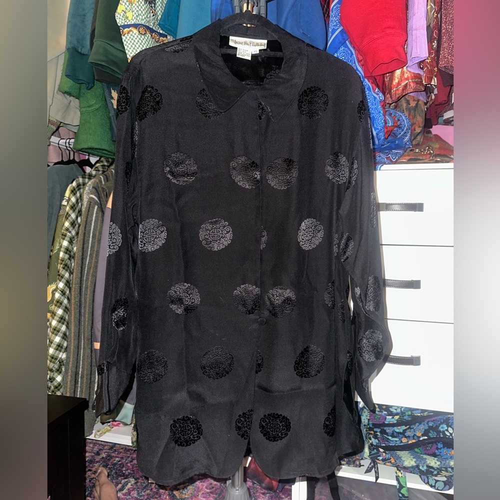 Diane Von Furstenburg Black Blouse